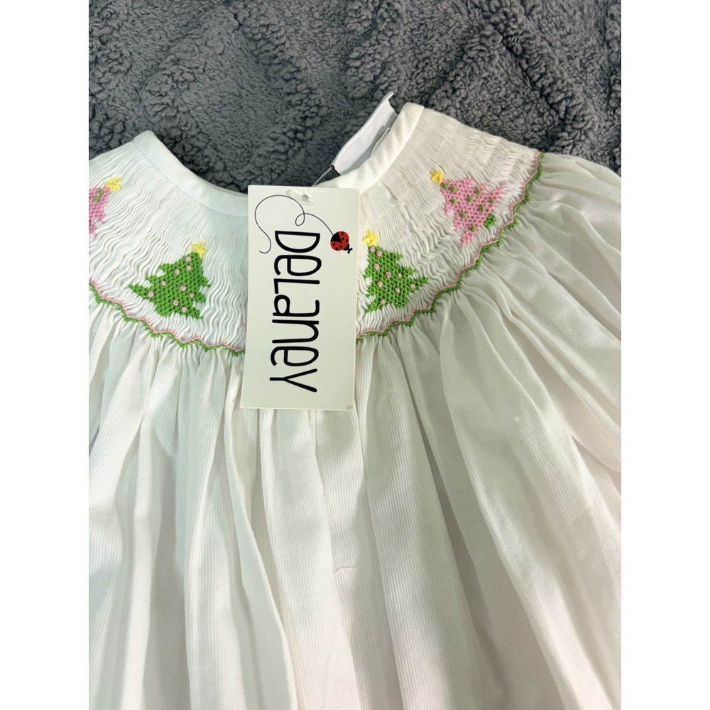 Delaney Smocked Christmas Tree Dress 3T (NWT)